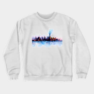 New York Skyline watercolor painting Crewneck Sweatshirt